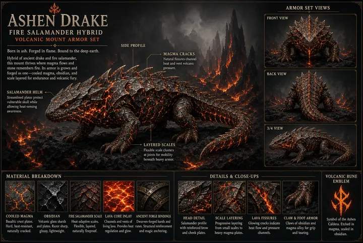 Ashen Drake armor set concept