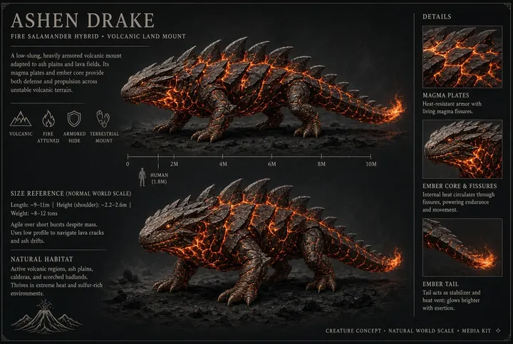 Ashen Drake mount concept at normal world scale